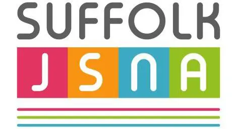 The Suffolk JSNA Logo, Top line Suffolk in grey block capitals, middle row a pink square containing the letter J, and orange square containing the letter S, a blue square containing the letter n and a green square containing the letter A. Bottom is three lines one pink, one green, one blue.