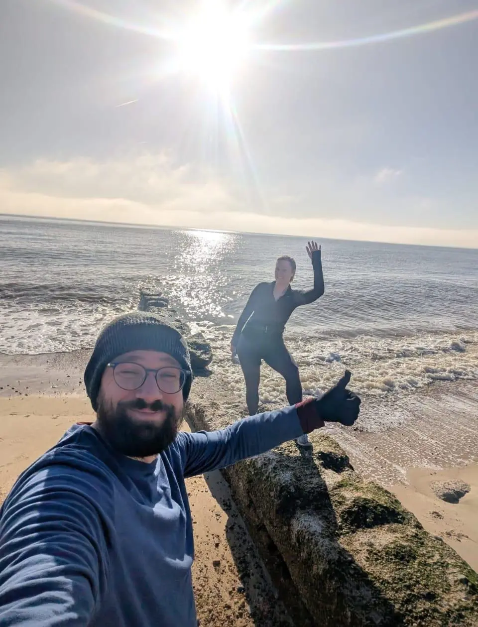 Becky and Jonathon pictured in Felixstowe after the parkrun event.